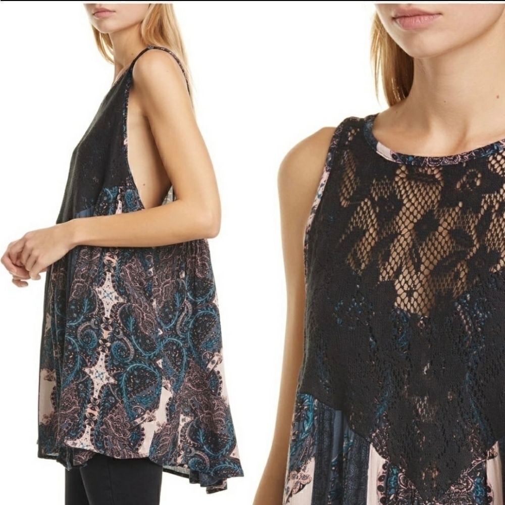 Free People Count Me in Trapeze Black Combo NWT - Picture 2 of 6